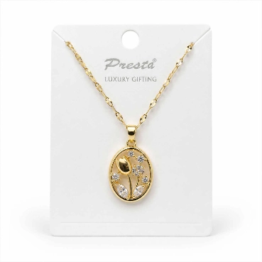 Luxury Gold-Plated Floral Crystal Pendant Necklace for Women